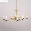 GobekUsa Metal Island Chandelier Light - Traditional Candle Shape, 8 Bulbs, Gold/Silver