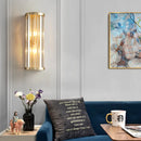 GobekUsa Metal Sconce Lighting: Modern Stylish 2-Light Cylinder Wall Fixture in Gold with Crystal Pipe