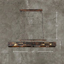 GobekUsa Metal Shade 4-Light Prism Island Pendant for Restaurant Decor