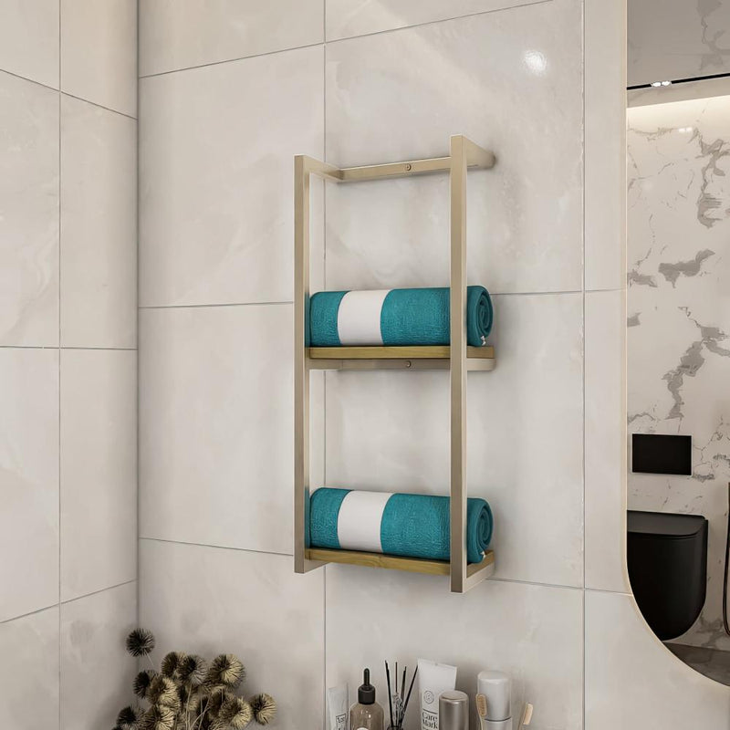 2-Tier Bathroom Shelf, Towel Storage for Bathroom