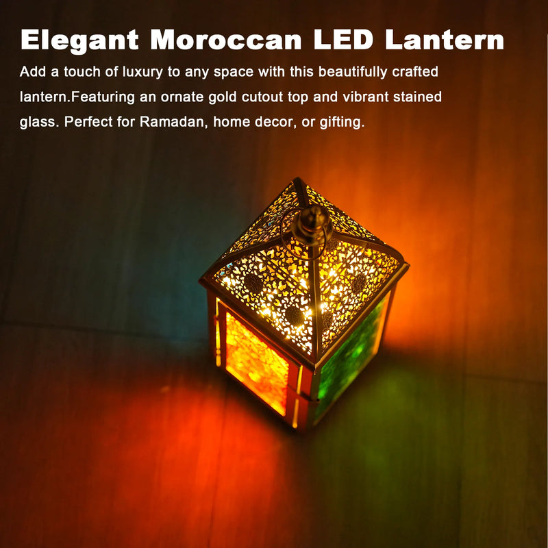 12'' Gold Moroccan Candle Lantern, photo 5 of 6