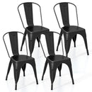 Metal Dining Chairs Set of 4 with Removable Backrest for Dining Room Restaurant Living Room by LJGDeals