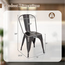 Metal Dining Chairs Set of 4 with Removable Backrest for Dining Room Restaurant Living Room-Gun