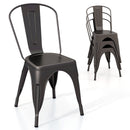 Metal Dining Chairs Set of 4 with Removable Backrest for Dining Room Restaurant Living Room-Gun