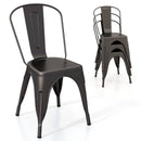 Metal Dining Chairs Set of 4 with Removable Backrest for Dining Room Restaurant Living Room by LJGDeals
