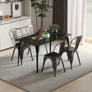 Metal Dining Chairs Set of 4 with Removable Backrest for Dining Room Restaurant Living Room by LJGDeals