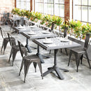 Metal Dining Chairs Set of 4 with Removable Backrest for Dining Room Restaurant Living Room by LJGDeals