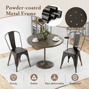 Metal Dining Chairs Set of 4 with Removable Backrest for Dining Room Restaurant Living Room by LJGDeals