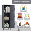 Metal Storage Locker with 3 Lockable Doors and Adjustable Feet by LJGDeals