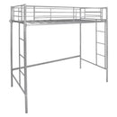 Twin Loft Bed Frame with 2 Ladders Full-length Guardrail by DirectDeals
