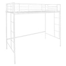 Twin Loft Bed Frame with 2 Ladders Full-length Guardrail by LJGDeals