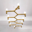 GobekUsa Metallic Branch Island Pendant Light with 10 Bare Bulbs for Modern Dining Room