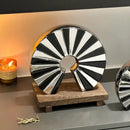 GobekUsa Geometric Ceramic Fan Ornament Sculpture for Home Decor