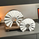 GobekUsa Geometric Ceramic Fan Ornament Sculpture for Home Decor