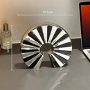 GobekUsa Geometric Ceramic Fan Ornament Sculpture for Home Decor