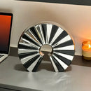 GobekUsa Geometric Ceramic Fan Ornament Sculpture for Home Decor
