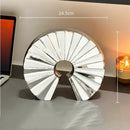 GobekUsa Geometric Ceramic Fan Ornament Sculpture for Home Decor