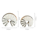 GobekUsa Geometric Ceramic Fan Ornament Sculpture for Home Decor