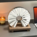 GobekUsa Geometric Ceramic Fan Ornament Sculpture for Home Decor
