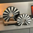 GobekUsa Geometric Ceramic Fan Ornament Sculpture for Home Decor
