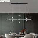 GobekUsa Metallic Circle and Line LED Restaurant Light in Black – Modern Island Lighting