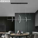 GobekUsa Metallic Circle and Line LED Restaurant Light in Black – Modern Island Lighting