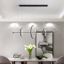 GobekUsa Metallic Circle and Line LED Restaurant Light in Black – Modern Island Lighting
