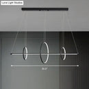 GobekUsa Metallic Circle and Line LED Restaurant Light in Black – Modern Island Lighting