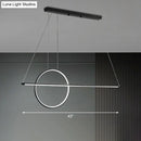 GobekUsa Metallic Circle and Line LED Restaurant Light in Black – Modern Island Lighting