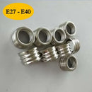 Metallic e40 lamp holder adapter pack for garage workshop lighting by Decorbites