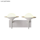 GobekUsa Metallic Flared Wall Sconce Lamp: Modern 2-Light LED Lighting in White for Bedside