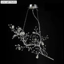GobekUsa Situla - Metallic Metallic Thin Branch Chandelier with Crystal Bead 10 Lights Romantic Suspension Light for Boutique