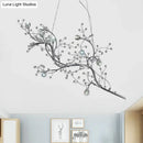 GobekUsa Situla - Metallic Metallic Thin Branch Chandelier with Crystal Bead 10 Lights Romantic Suspension Light for Boutique