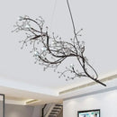 GobekUsa Situla - Metallic Metallic Thin Branch Chandelier with Crystal Bead 10 Lights Romantic Suspension Light for Boutique
