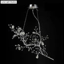 GobekUsa Situla - Metallic Metallic Thin Branch Chandelier with Crystal Bead 10 Lights Romantic Suspension Light for Boutique