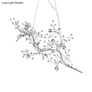 GobekUsa Situla - Metallic Metallic Thin Branch Chandelier with Crystal Bead 10 Lights Romantic Suspension Light for Boutique