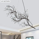 GobekUsa Situla - Metallic Metallic Thin Branch Chandelier with Crystal Bead 10 Lights Romantic Suspension Light for Boutique