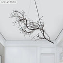 GobekUsa Situla - Metallic Metallic Thin Branch Chandelier with Crystal Bead 10 Lights Romantic Suspension Light for Boutique