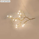 GobekUsa Situla - Metallic Metallic Thin Branch Chandelier with Crystal Bead 10 Lights Romantic Suspension Light for Boutique