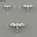 Metallic gold & silver pigeon wall ornaments living room dove statue by Decorbites