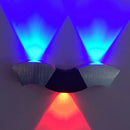 GobekUsa Metallic LED Wall Sconce with Wavy Black/Silver Design and Colorful Lights