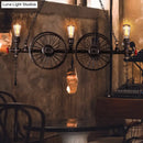 GobekUsa Metallic Pendant Light: Antique 3-Head Wagon Wheel Design for Restaurants and Hanging Islands, with Decorative Valve