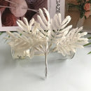 Metallic silver gold & white eucalyptus leaf bunch 6-pack living room by Decorbites