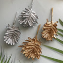 Metallic silver gold & white eucalyptus leaf bunch 6-pack living room by Decorbites