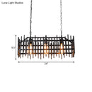 GobekUsa Metallic Wire Cage Island Light: Antique Style 3-Light Farmhouse Lamp in Black/Rust