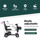 Metro Mobility Max Plus 24V/20AH Heavy Duty Electric Drive Mobility Scooter, 300LBS (SAK93164)