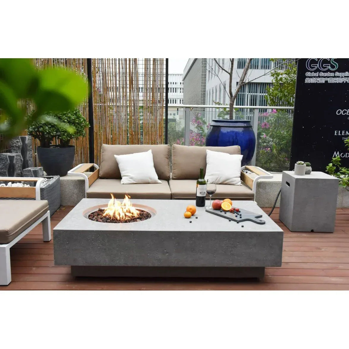 Elementi Metropolis Fire Pit Table - Light Gray, photo 10 of 20