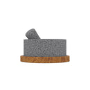 Chilmamolli King 8" Volcanic Stone Molcajete with Wooden Base