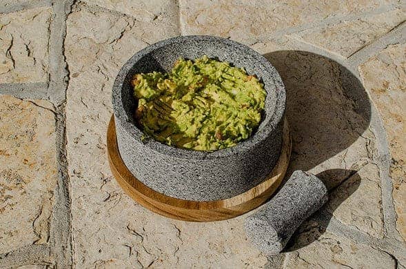 Craft by Order - Chilmamolli King 8" Volcanic Stone Molcajete with Wooden Base