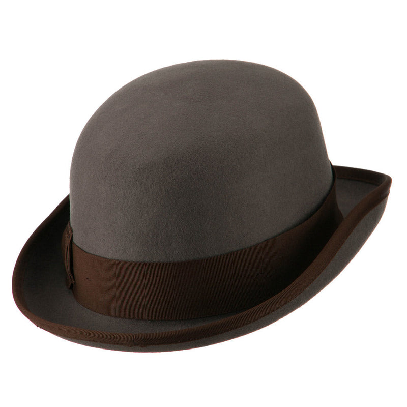 Men's Felt Bowler Hat with Ribbon Trim